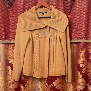 Chadwicks Mustard Cable Knit Cardigan
